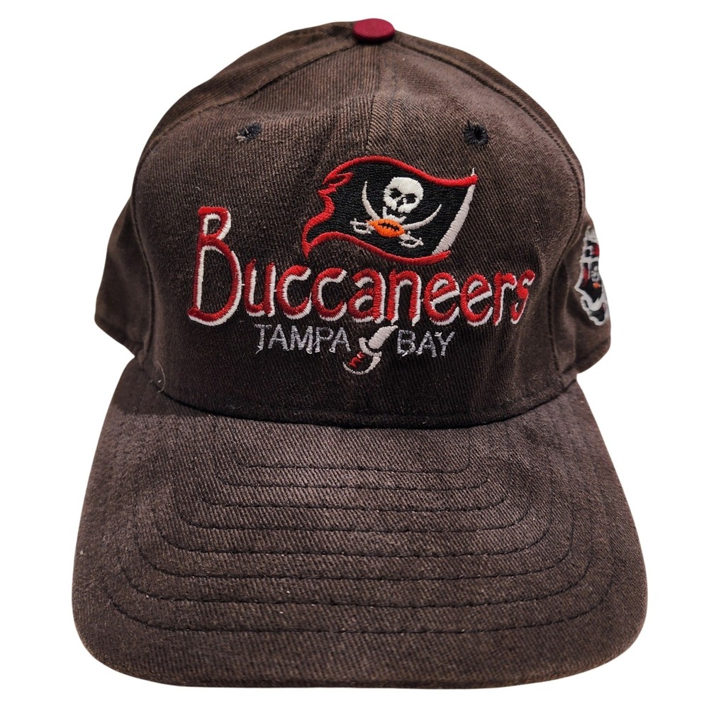 Vintage New Era Tampa Bay Buccaneers Snapback Hat Brown NFL Made in USA Mens
